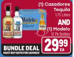 Tony’s Fresh Market (1) Cazadores Tequila 1.75 Liters AND (1) Modelo 12 Pk Bottles offer