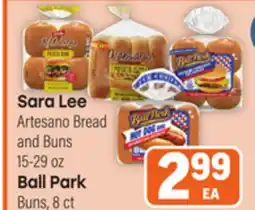 Tony’s Fresh Market Sara Lee Artesano Bread and Buns, 15-29 oz Ball Park Buns, 8 ct offer