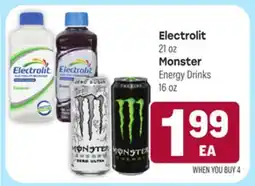 Tony’s Fresh Market Electrolit or Monster offer