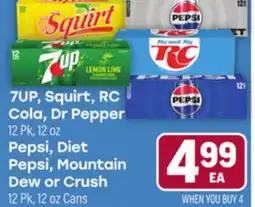 Tony’s Fresh Market 7UP, Squirt, RC Cola, Dr Pepper, Pepsi, Diet Pepsi, Mountain Dew or Crush offer