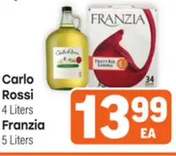 Tony’s Fresh Market Carlo Rossi 4 Liters Franzia 5 Liters offer