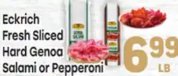 Tony’s Fresh Market Eckrich Fresh Sliced Hard Genoa Salami or Pepperoni offer