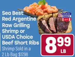 Tony’s Fresh Market Sea Best Red Argentine Raw Grilling Shrimp or USDA Choice Beef Short Ribs offer