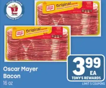 Tony’s Fresh Market Oscar Mayer Bacon offer