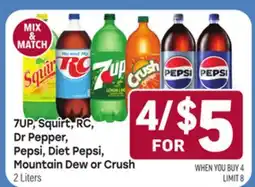 Tony’s Fresh Market 7UP, Squirt, RC, Dr Pepper, Pepsi, Diet Pepsi, Mountain Dew or Crush offer
