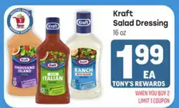 Tony’s Fresh Market Kraft Salad Dressing offer