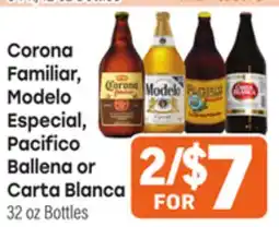 Tony’s Fresh Market Corona Familiar, Modelo Especial, Pacifico Ballena or Carta Blanca offer