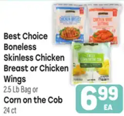 Tony’s Fresh Market Best Choice Boneless Skinless Chicken Breast or Chicken Wings or Corn on the Cob offer