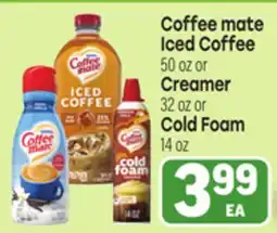 Tony’s Fresh Market Coffee mate Iced Coffee 50 oz or Creamer 32 oz or Cold Foam 14 oz offer