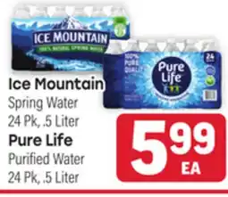 Tony’s Fresh Market Ice Mountain Spring Water, Pure Life Purified Water offer