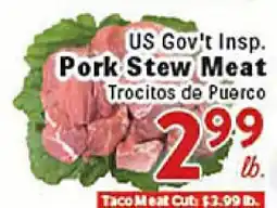 Rio Valley Market US Gov't Insp. Pork Stew Meat offer