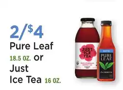 Heinen's Pure Leaf 18.5 OZ. or Just Ice Tea 16 OZ offer