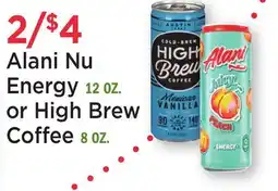 Heinen's Alani Nu Energy 12 OZ. or High Brew Coffee 8 OZ offer