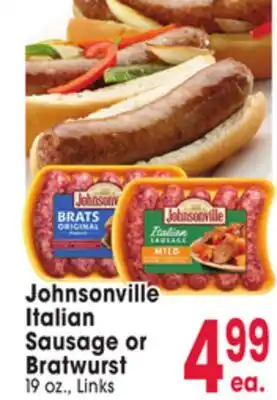 Jewel-Osco Johnsonville Italian Sausage or Bratwurst offer