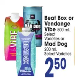Jewel-Osco Beat Box or Vendange Vibe 500 mL or Mad Dog 200 mL offer
