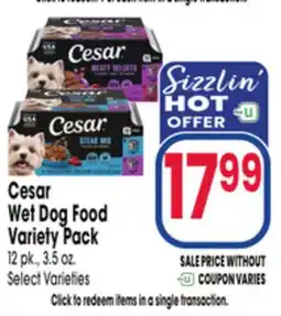 Jewel-Osco Cesar Wet Dog Food Variety Pack offer