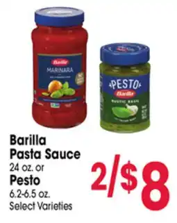 Jewel-Osco Barilla Pasta Sauce 24 oz. or Pesto 6.2-6.5 oz offer