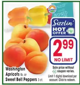 Jewel-Osco Washington Apricots lb. or Sweet Bell Peppers 3 ct offer