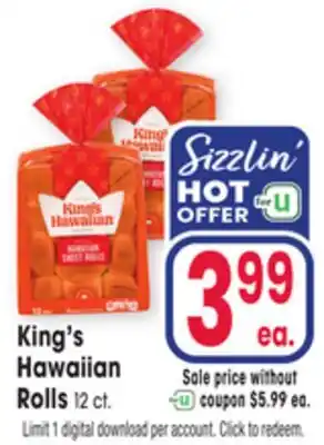 Jewel-Osco King's Hawaiian Rolls offer