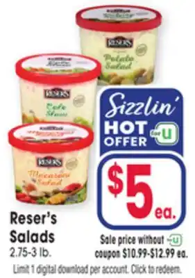 Jewel-Osco Reser's Salads offer