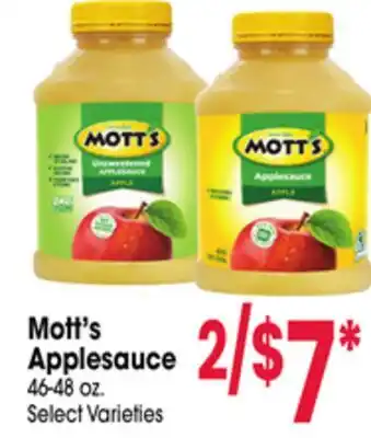 Jewel-Osco Mott's Applesauce offer