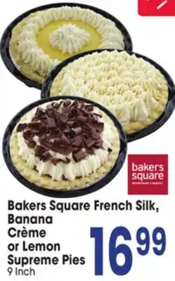 Jewel-Osco Bakers Square French Silk, Banana Crème or Lemon Supreme Pies offer
