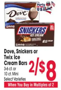 Jewel-Osco Dove, Snickers or Twix Ice Cream Bars offer