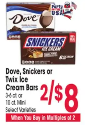 Jewel-Osco Dove, Snickers or Twix Ice Cream Bars offer