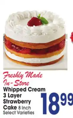 Jewel-Osco Whipped Cream 3 Layer Strawberry Cake offer