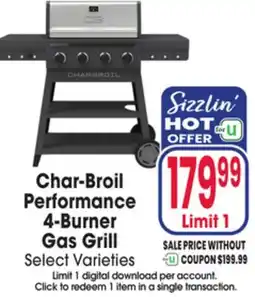 Jewel-Osco Char-Broil Performance 4-Burner Gas Grill offer