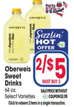 Jewel-Osco Oberweis Sweet Drinks offer