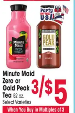 Jewel-Osco Minute Maid Zero or Gold Peak Tea offer