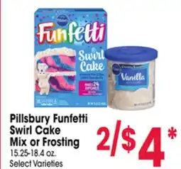 Jewel-Osco Pillsbury Funfetti Swirl Cake Mix or Frosting offer