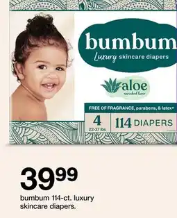 Target bumbum 114-ct. luxury skincare diapers offer