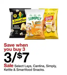 Target Select Lays, Cantina, Simply, Kettle & Smartfood Snacks offer