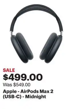 Best Buy Apple - AirPods Max 2 (USB-C) - Midnight offer