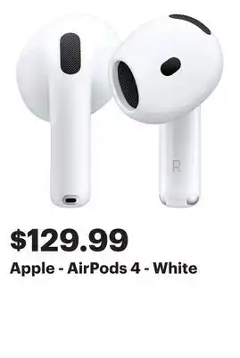 Best Buy Apple - AirPods 4 - White offer