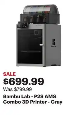 Best Buy Bambu Lab - P2S AMS Combo 3D Printer - Gray offer