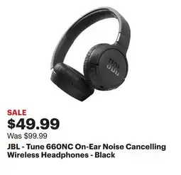 Best Buy JBL - Tune 660NC On-Ear Noise Cancelling Wireless Headphones - Black offer