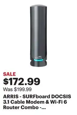 Best Buy ARRIS - SURFboard DOCSIS 3.1 Cable Modem & Wi-Fi 6 Router Combo - Black offer