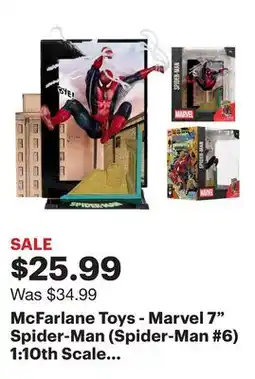 Best Buy McFarlane Toys - Marvel 7 Spider-Man (Spider-Man #6) 1:10th Scale Collectible with Scene offer