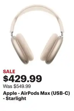 Best Buy Apple - AirPods Max (USB-C) - Starlight offer