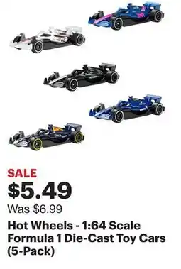 Best Buy Hot Wheels - 1:64 Scale Formula 1 Die-Cast Toy Cars (5-Pack) offer