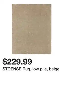 Ikea STOENSE Rug, low pile, beige offer