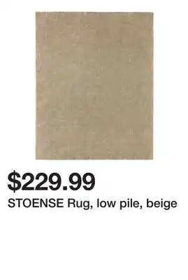 Ikea STOENSE Rug, low pile, beige offer