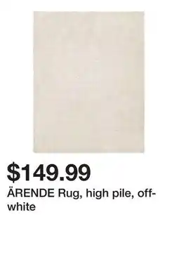 Ikea ÄRENDE Rug, high pile, off-white offer