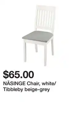 Ikea NÄSINGE Chair, white/Tibbleby beige-grey offer