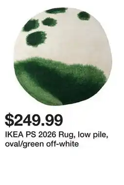 Ikea IKEA PS 2026 Rug, low pile, oval/green off-white offer