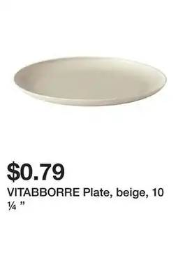 Ikea VITABBORRE Plate, beige, 10 ¼ offer