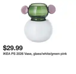 Ikea IKEA PS 2026 Vase, glass/white/green pink offer